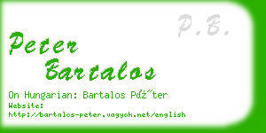 peter bartalos business card